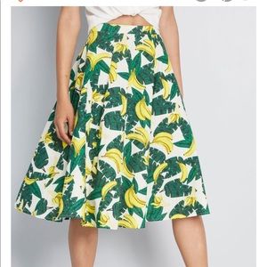 NEW Modcloth Banana Paradise Midi Skirt